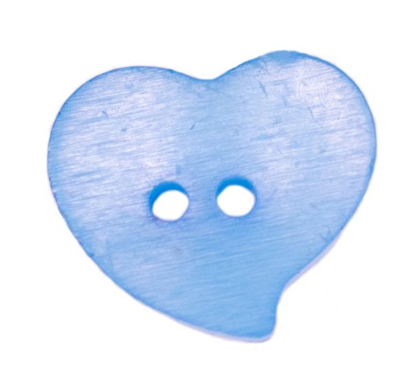 Kids button as heart made of plastic in darkblue 13 mm 0,51 inch